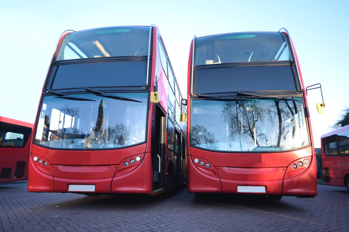 Red double decker buses